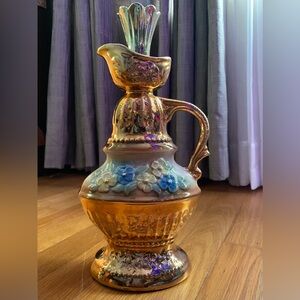 Vintage 1976 Jim Beam Regal China Floral Decanter Bottle “Floro De Oro”